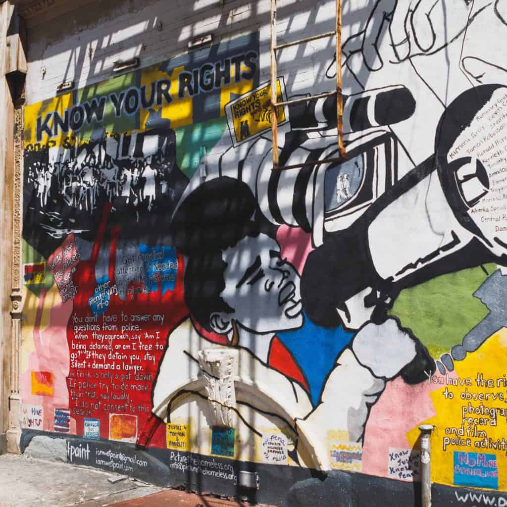 Mural about equity and social justice