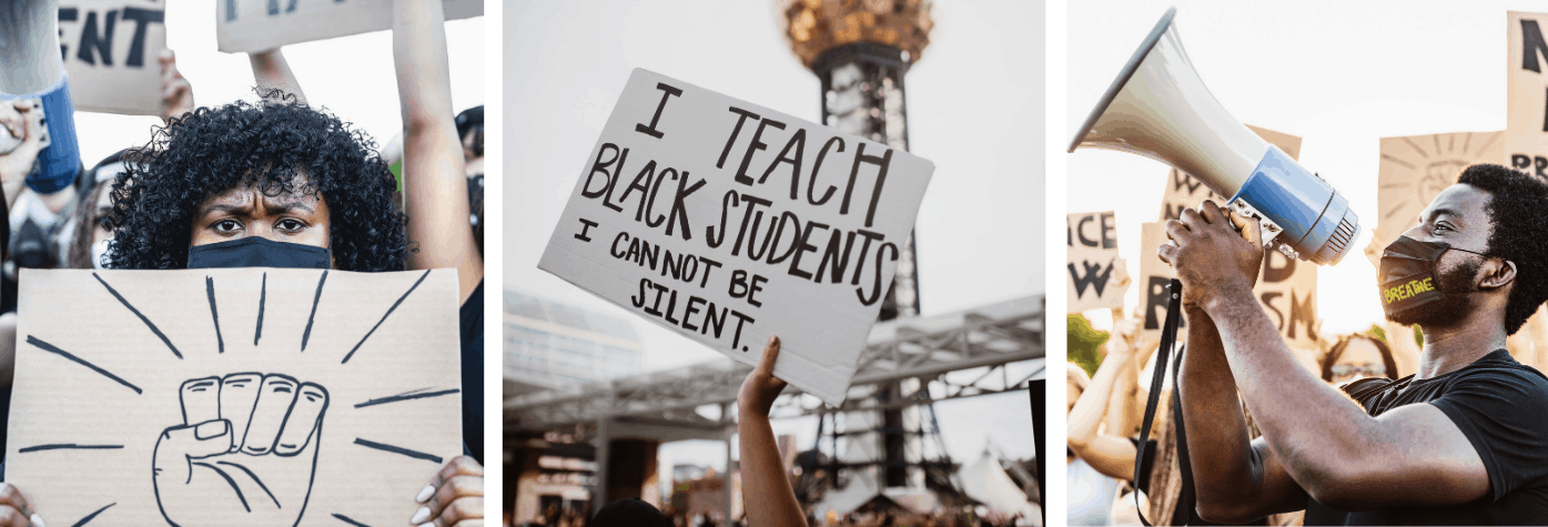 black lives matter demonstrations collage
