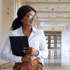 woman principal in school