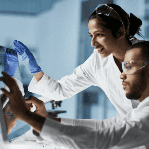 two scientists in a lab