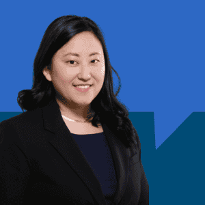 sandra jin headshot with blue speech bubble