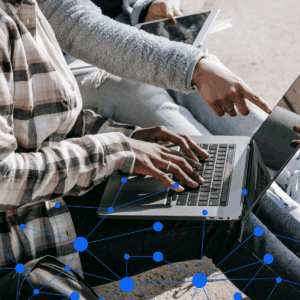 people typing on a computer