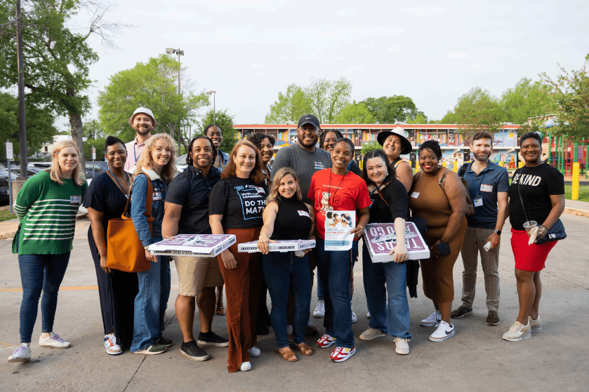 Our staff volunteer at a partner school in Houston